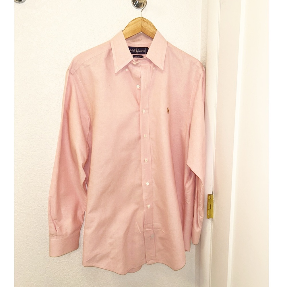 RALPH LAUREN 💯 Cotton Classic Fit embroidered Oxford Polo logo SZ: Large